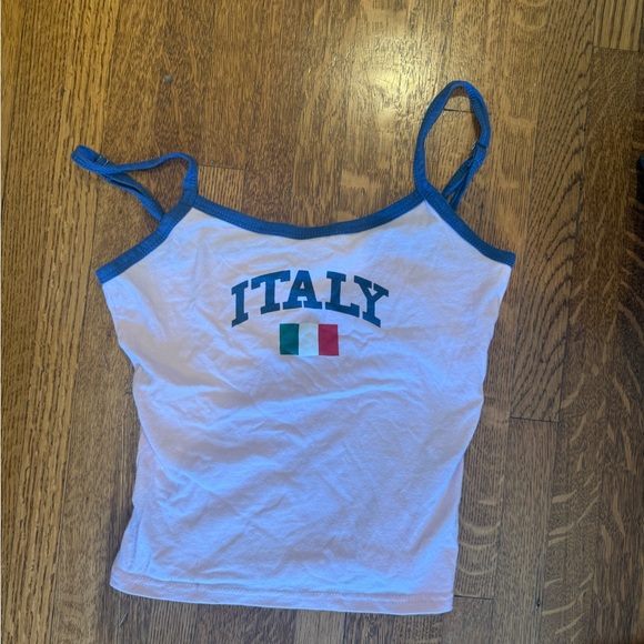 Pink Tank Top with Italy Print - Picture 1 of 3